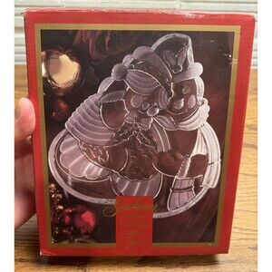Gorham Holiday Tradition Snowy Sweethearts 8 1/2" Etched Glass Candy Dish Open B